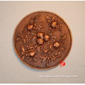 high quality metal wall relief with peach sculpture
